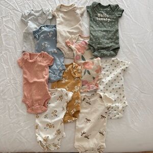 Carter's Assorted Color Bodysuits for Preemie Baby